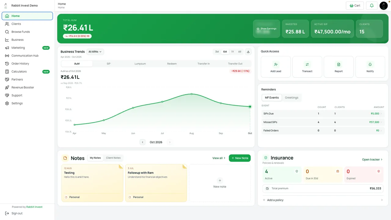 Rabbit Invest walkthrough: one day with a mutual fund distributor