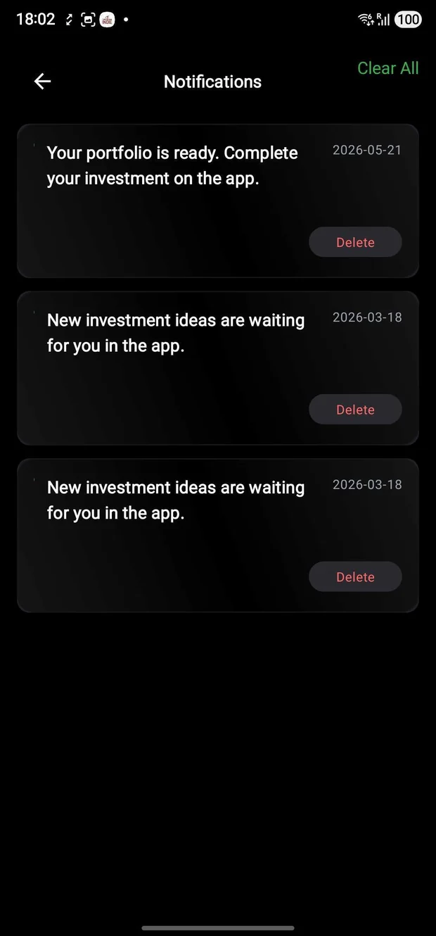 The client receiving the messages in their app notifications